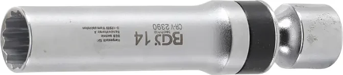 Koupit Online Kloubová nástrčná hlavice 3/8" 12hranná 14 mm BGS102390 na zapalovací svíčky, s přídržnou pružinou (BGS102390)