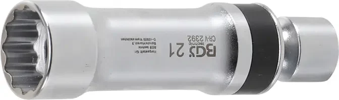 Sezónní Sleva Kloubová nástrčná hlavice 3/8" 12hranná 21 mm BGS102392 na zapalovací svíčky, s přídržnou pružinou (BGS102392)