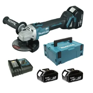 Aku úhlová bruska 125 mm Makita DGA504 s posuvným spínačem, 2x Aku (18 V, 5,0 Ah), DGA504RTJ (MADGA504RTJ) Jen Po Omezenou Doba