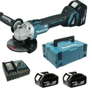 Pouze Dnes Aku úhlová bruska 125 mm Makita DGA506 s posuvným spínačem, 2x Aku (18 V, 5,0 Ah), DGA506RTJ (MADGA506RTJ)