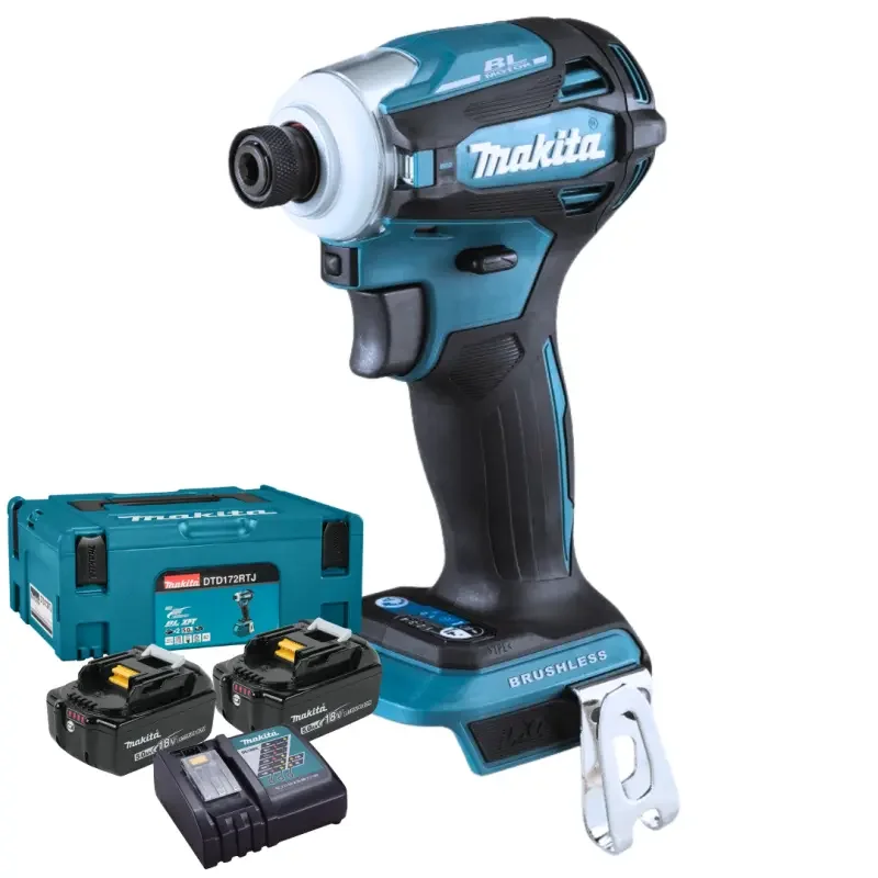 Aku 1/4" HEX rázový šroubovák/utahovák Makita DTD172 Li-ion LXT 18V, 180 Nm, 2x aku 5.0 Ah + nabíječka, DTD172RTJ (MADTD172RTJ) Ověřený