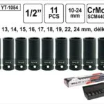 YATO Gola ořechy šestihranné kované prodloužené 1/2″ sada 11 kusů 10-24mm YT-1054 Speciální Cena