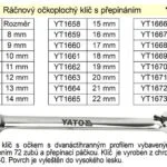 YATO Ráčnový klíč očkoplochý s přepínáním 19mm Dokud Zásoby Vydrží