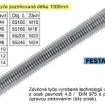 Závitová tyč pozinkovaná M12x1000mm Víkendová Akce