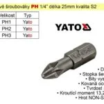 Značkový Bit křížový šroubovák PH3x25mm 1/4″ Yato