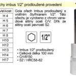 Značkový Gola ořech imbus 1/2″ prodloužený H12 YT-7745
