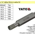 Aktuální Bit Imbus H6x50mm 1/4′ Yato