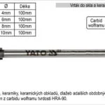 Akční Nabídka Vrták do skla a keramiky průměr 10mm Yato