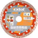 Zlevněný kotouč diamantový řezný turbo plus, 115x22,2mm, suché i mokré řezání, EXTOL PREMIUM