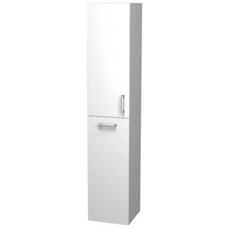 Autentický INTEDOOR vysoká koupelnová skříňka 35 cm, závěsná levá, bílá NY SV 35 L K 01