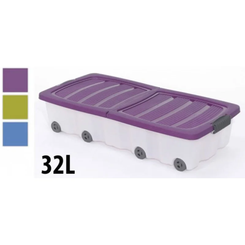 Zlevněný KAISERHOFF Úložný box pojízdný s klip víkem 32 l 17x37,5x79 cm modrý KO-Y54220090modr