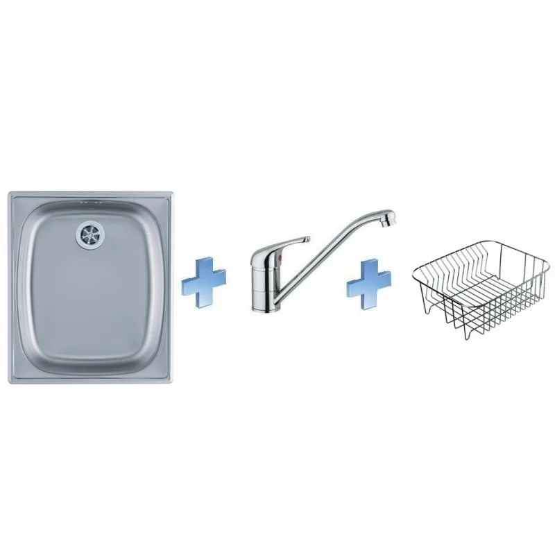 ALVEUS set dřez Basic 10 satin + baterie Milena II + nerezový košík Cenový Hit