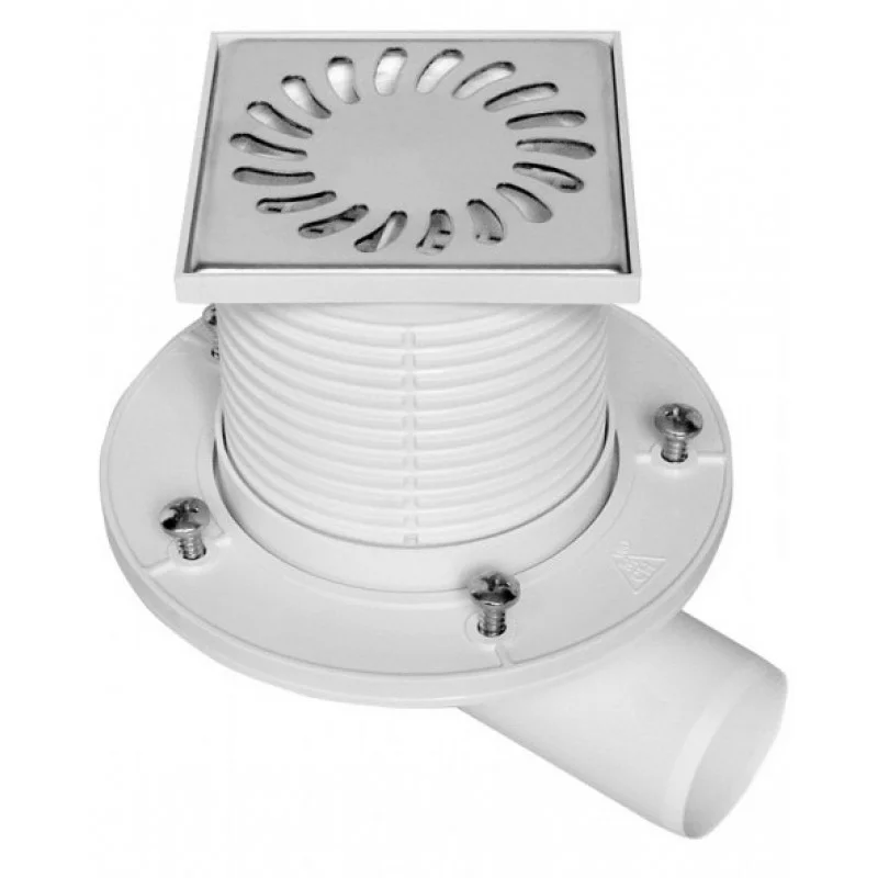 Akční Cena Podlahová vpusť boční DN 50 (PVB50N-PR1) 100 x 100 mm s přírubou 411
