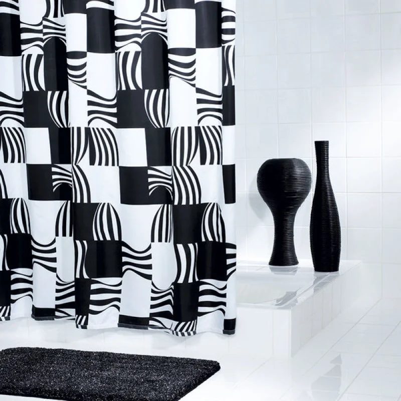 Zlevněný SAPHO SWING sprchový závěs 180x200cm, polyester, černá 42370