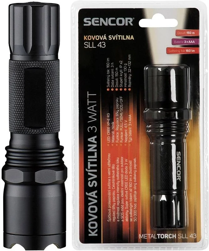 Aktuální SENCOR SLL 43 Svítilna PROFI 3WATT 3xAAA 35038390