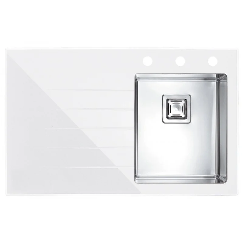 ALVEUS CRYSTALIX 10 kuchyňský dřez, bílá/satin, 860 x 540 mm, pravý 1099632 Horká Nabídka