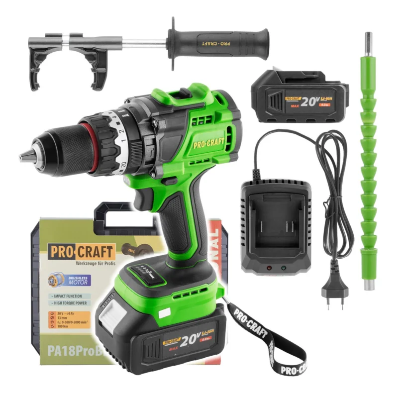 Aku šroubovák Procraft PA18ProBL-1B-C | 20V, 180Nm Bezpečná Platba