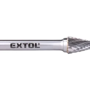 Zlevněný EXTOL INDUSTRIAL fréza karbidová, konická-jehlan, pr.10x20mm/stopka 6mm,sek střední (double-cut), 8703794