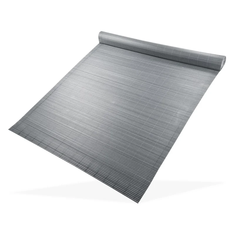Aktuální DEMA Clona na plot, bambusová rohož z PVC 100x500 cm, šedá