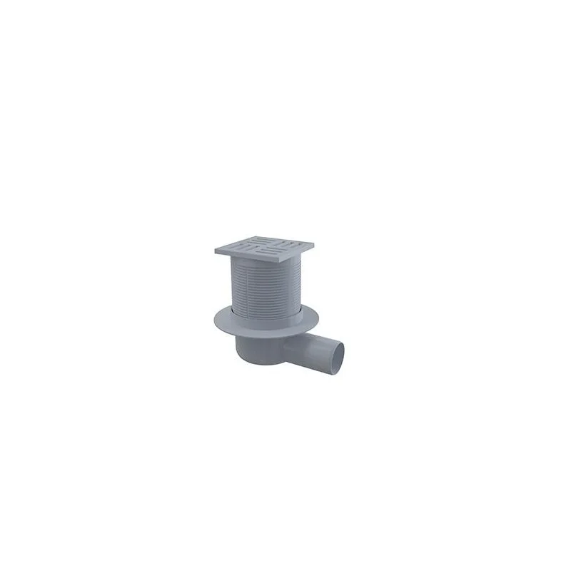 AlcaPLAST Podlahová vpust 105x105/50 mm boční, šedá mřížka Oblíbený