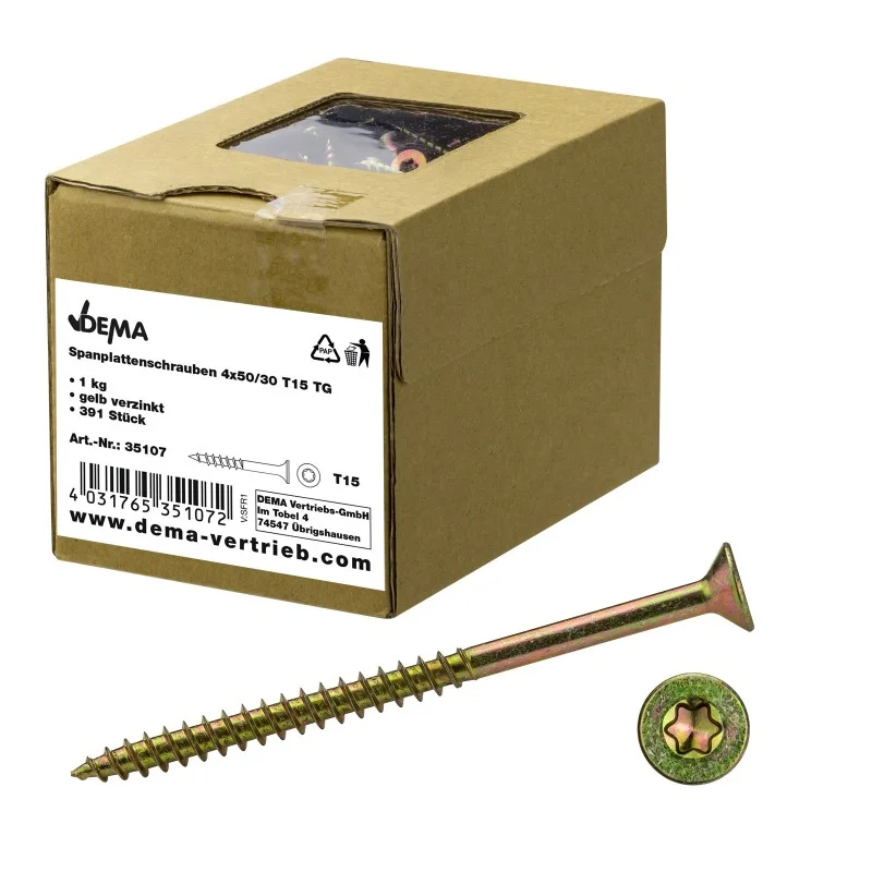 Akční Nabídka DEMA Šrouby do dřevotřísky částečný závit 4x50/30 T15, 1 kg