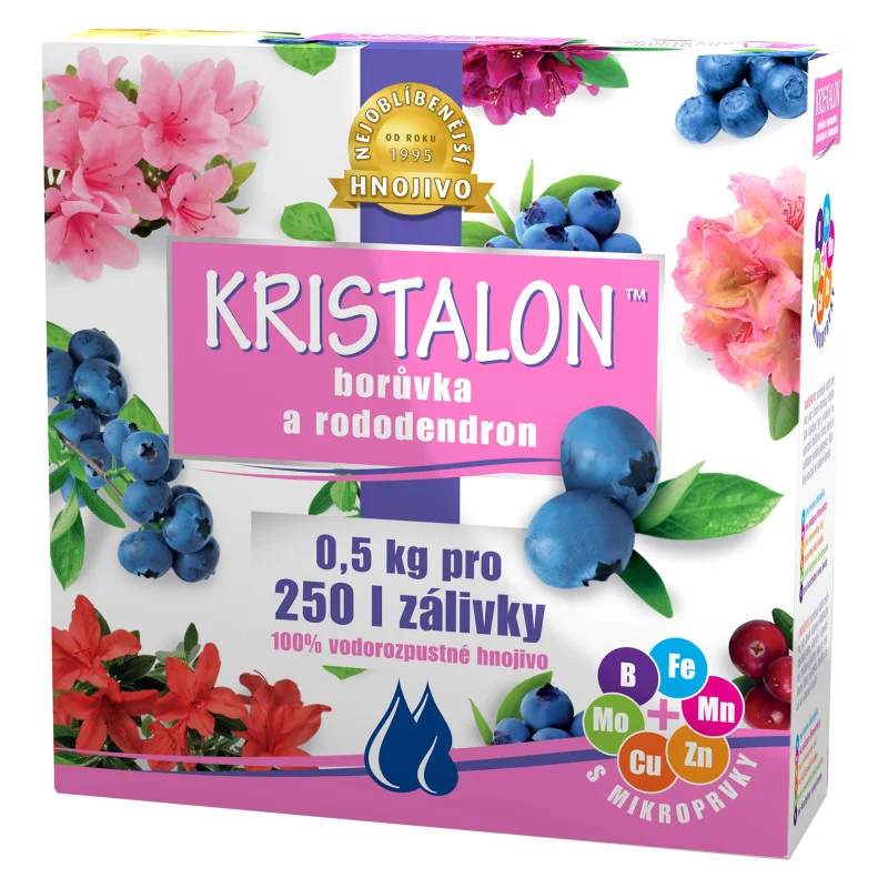 Značkový KRISTALON Krystalické hnojivo Borůvka a rododendron 0,5 kg