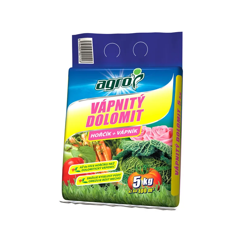 AGRO Minerální hnojivo Vápnitý dolomit s hořčíkem a vápníkem 5 kg Nakupujte Hned