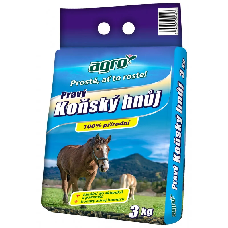 AGRO Pravý koňský hnůj granulovaný 3 kg Omezená Nabídka