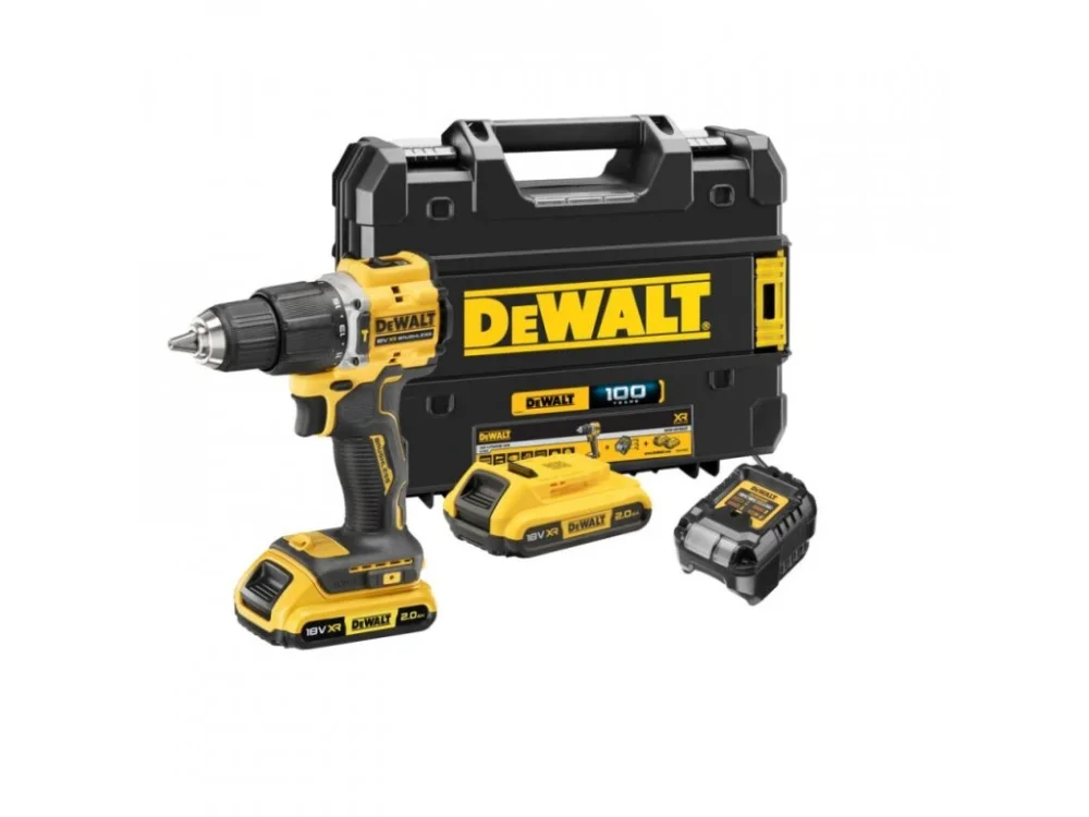Autentický DeWALT Aku příklepová vrtačka DCD100YD2T 18V/2x2Ah, Kufr + Prodloužená záruka výrobce