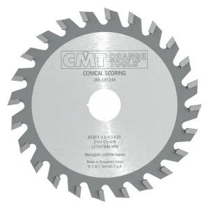 Zlevněný CMT Předřezový kotouč kónický pro CNC stroje - D125x4,3-5,5 d45 Z24 HW