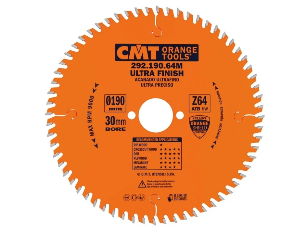Autentický CMT Orange Pilový kotouč pro elektronářadí, finální řez - D190x2,6 d30 Z64 HW