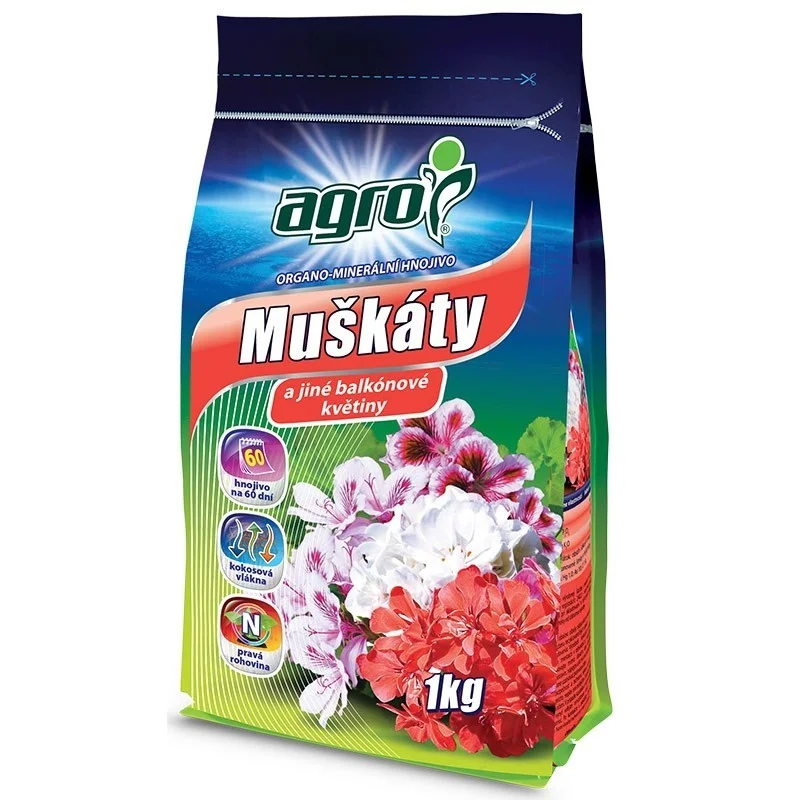 AGRO 000635 Organo - minerální hnojivo muškáty 1 kg Expresní Doručení