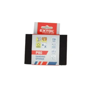 Akce Extol Premium 8803663 Brusná houba,100x70x25mm,P80, čtyřstranná, abrazivo-korund